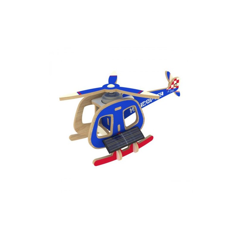 Solar powered 3D wooden Helicopter
